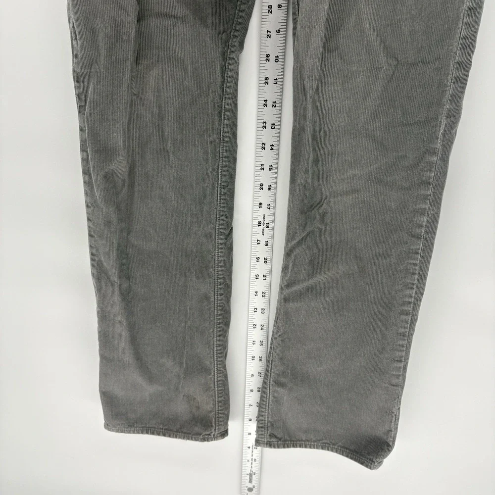 J.CREW Vintage Slim Straight Gray Corduroy Pants Distressed Grunge Men32X34